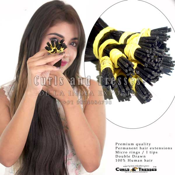 SEGO Micro Ring Hair Extensions Micro Beads Human Hair Pre Bonded Cold  Fusion I Tip Hairpiece For Women 50g 100 Strands