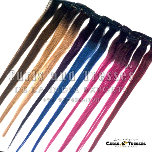 2 streaks / pack, single color, Clip on Streaks hair extensions - Image 5