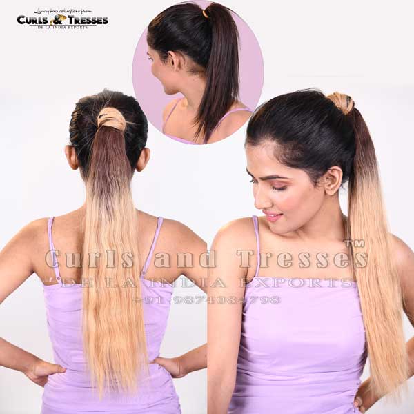 Ponytail Hair Extensions, Double drawn, Wavy/Straight- all colors - Image 5